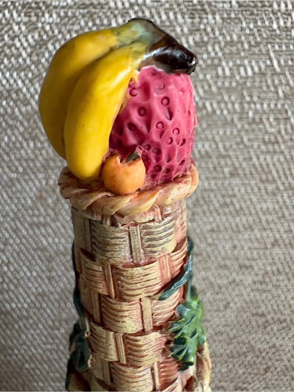 Vintage Bacchus Greenman  Hand Painted Resin Fruit Wine Grapes Harvest 12” Tall